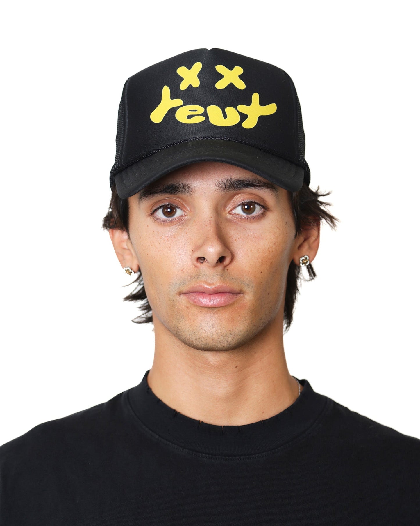 YEUX Black Trucker Hat