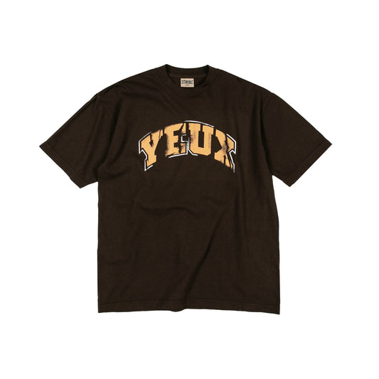 YEUX Distressed Brown Short Sleeve T-Shirt