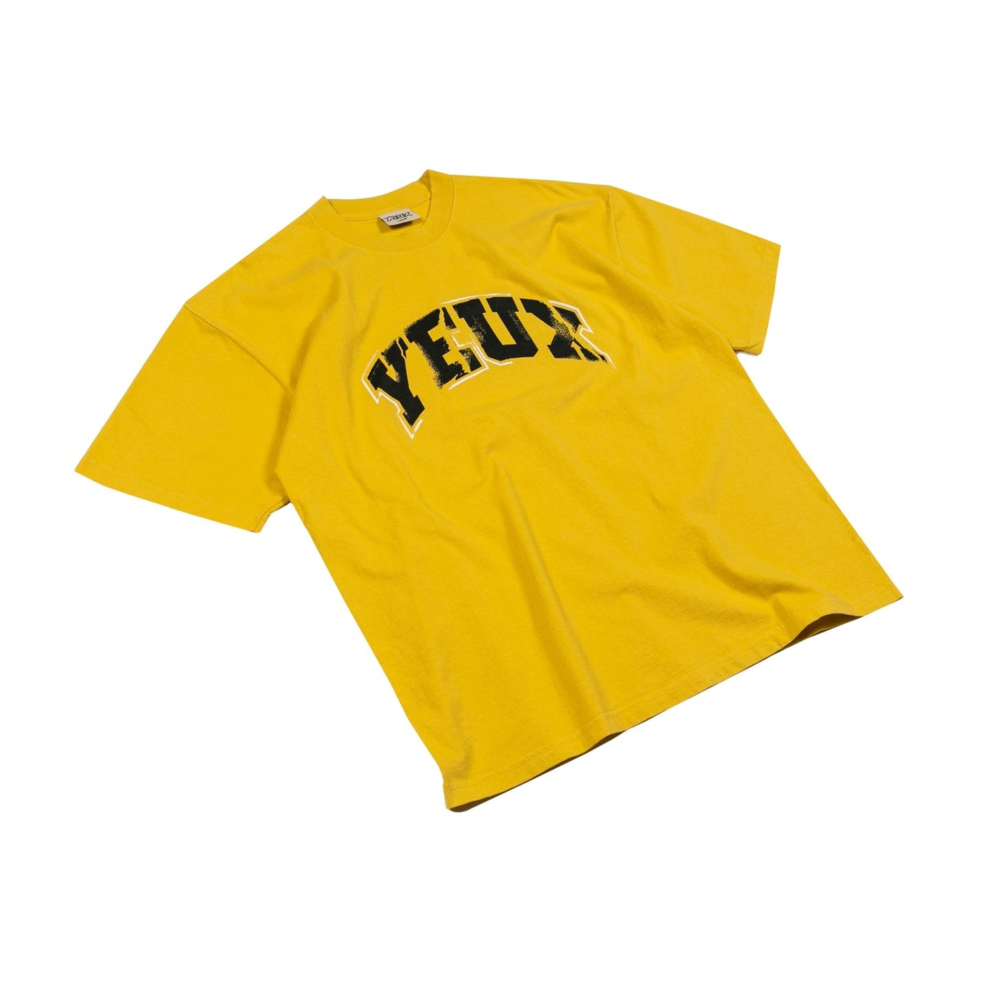 YEUX Distressed Yellow and Black Short Sleeve T-Shirt