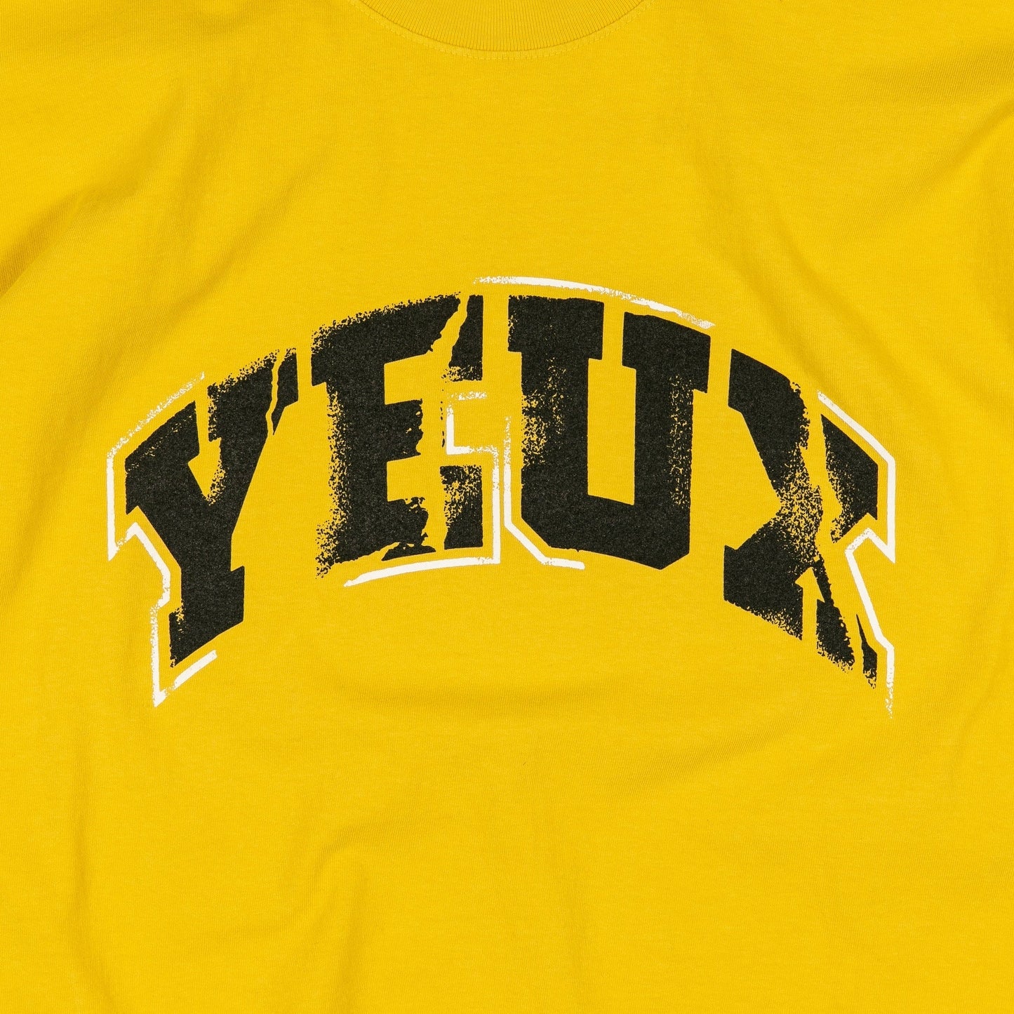 YEUX Distressed Yellow and Black Short Sleeve T-Shirt