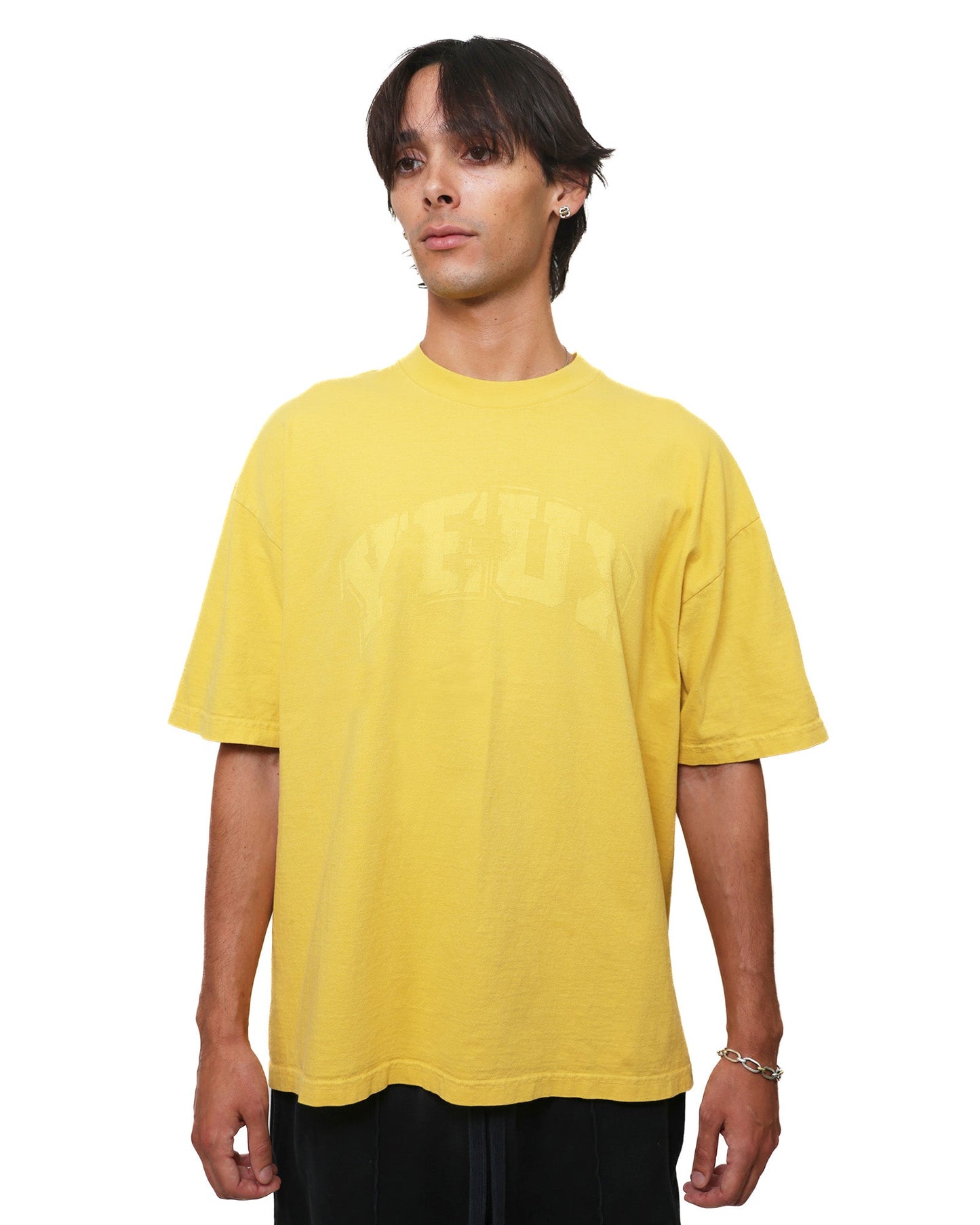 YEUX Distressed All Yellow Short Sleeve T-Shirt