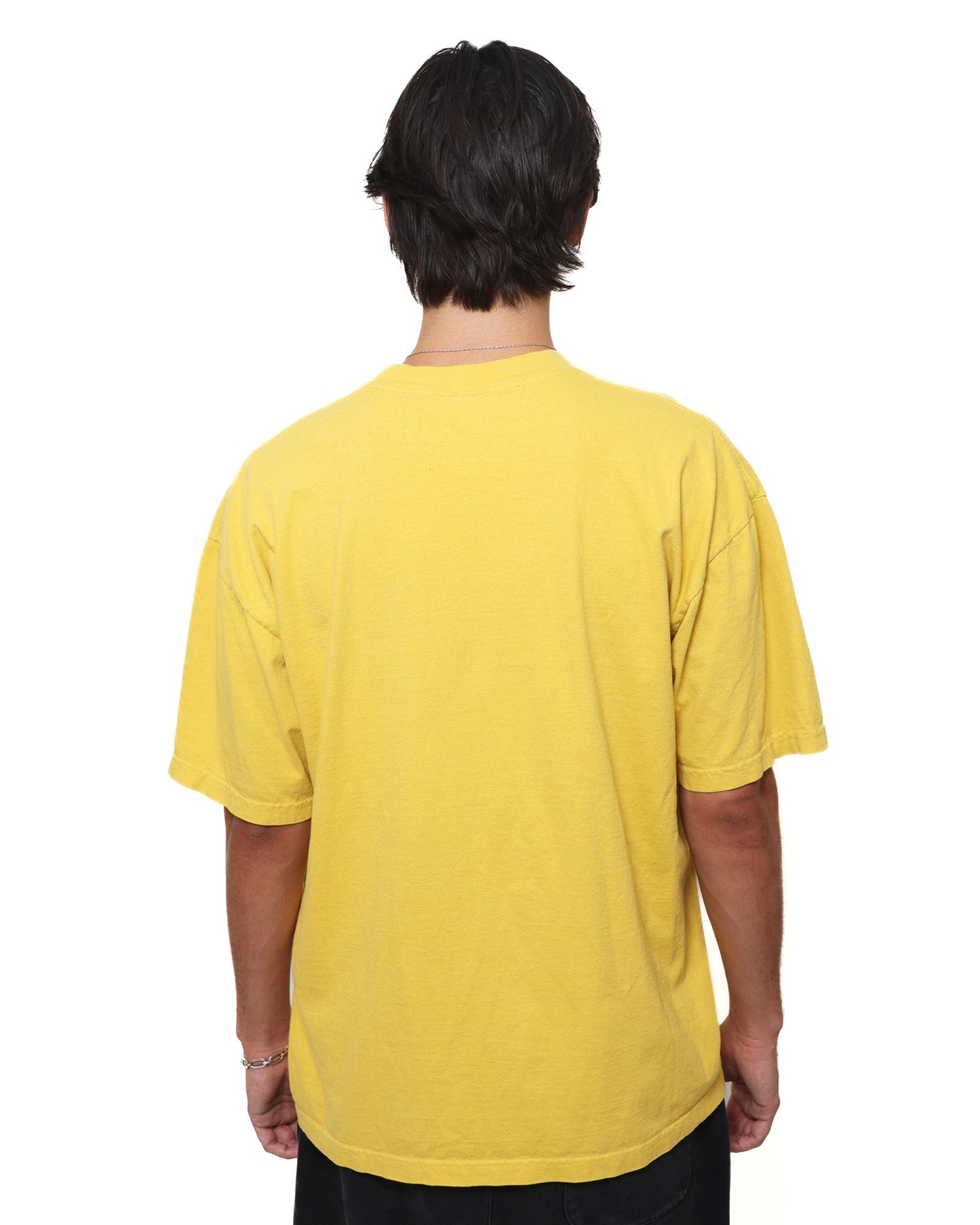 YEUX Distressed Yellow and Black Short Sleeve T-Shirt