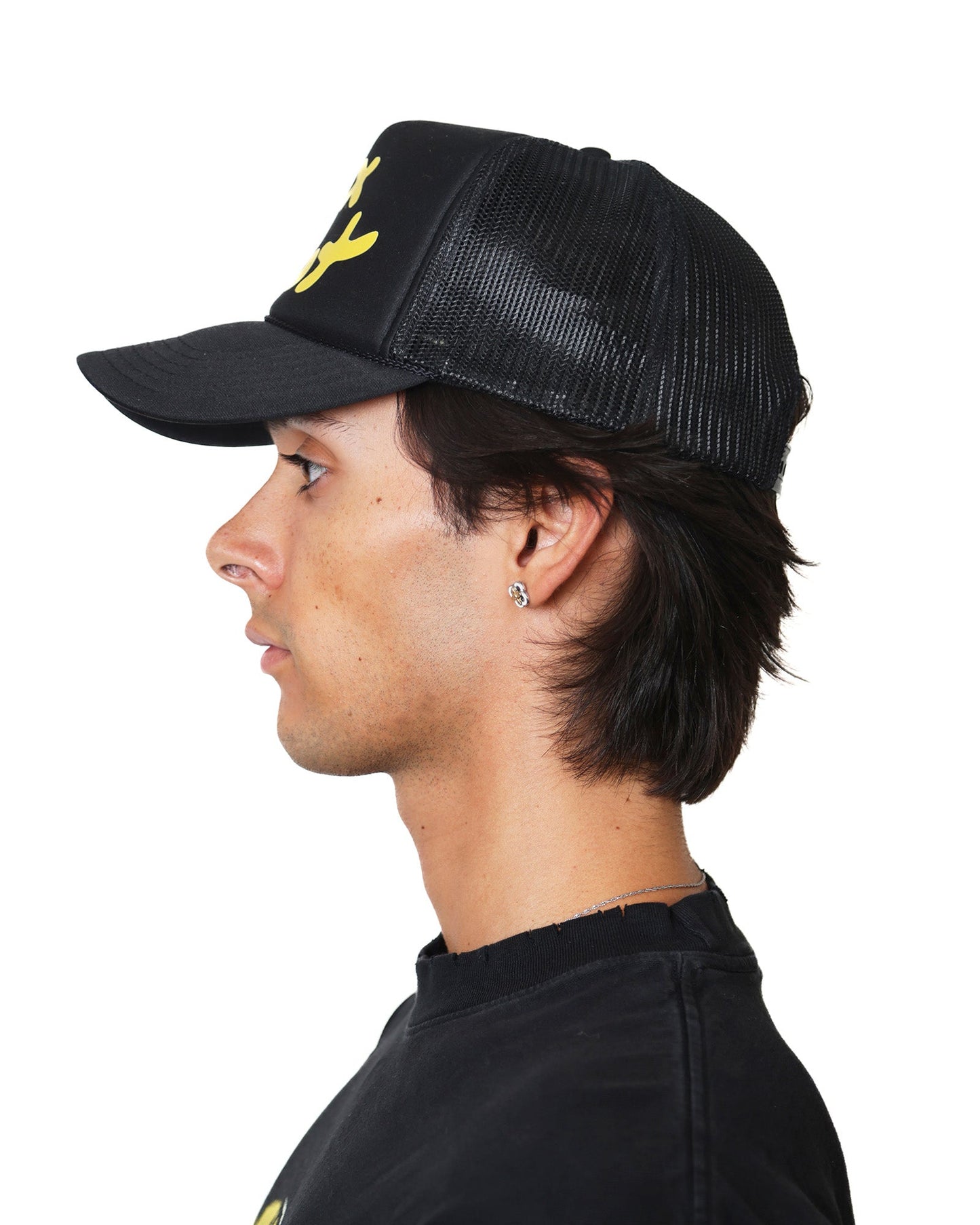 YEUX Black Trucker Hat