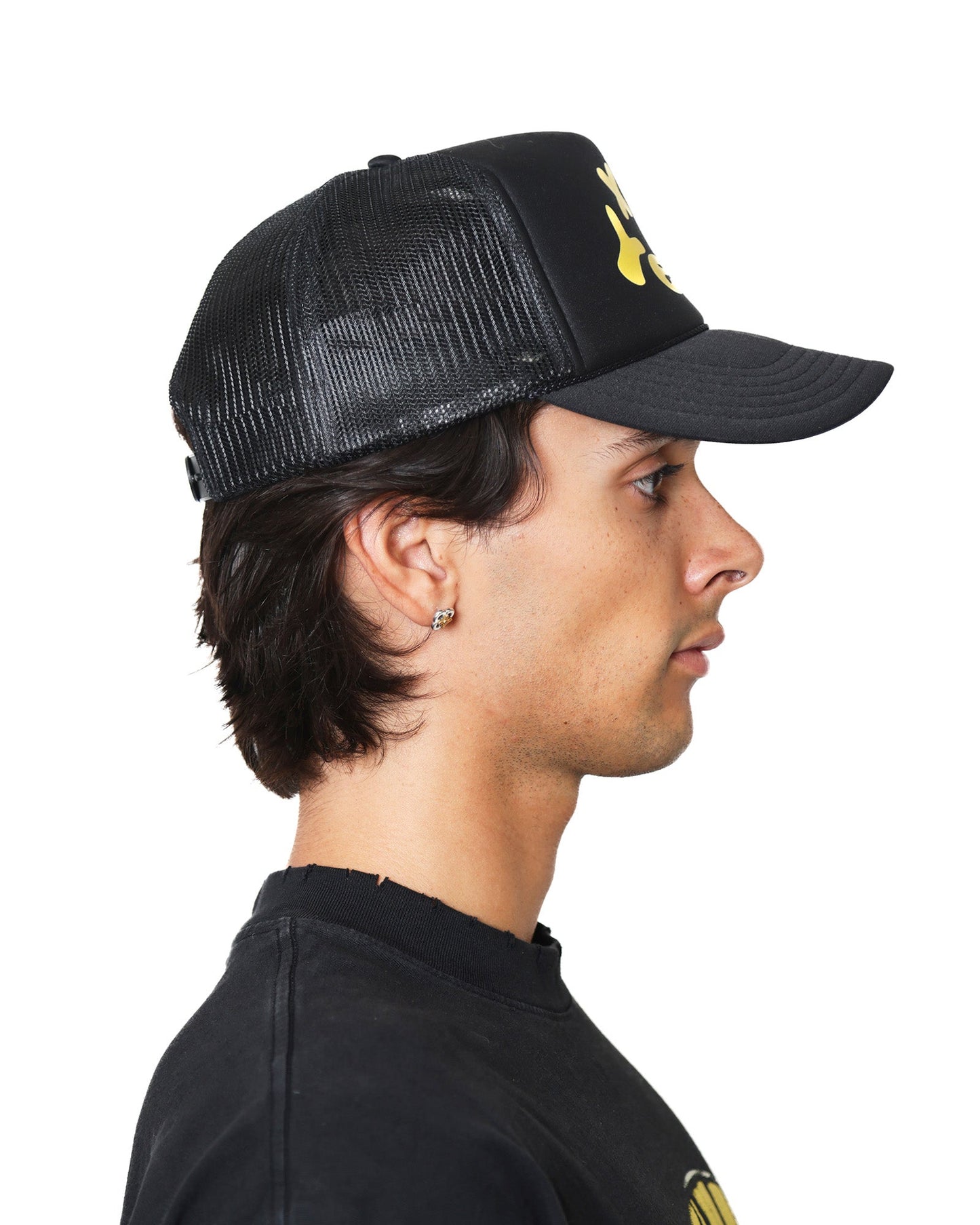 YEUX Black Trucker Hat